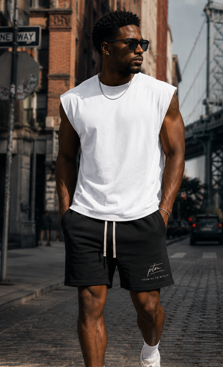 PTM Raw Edge Cotton Shorts